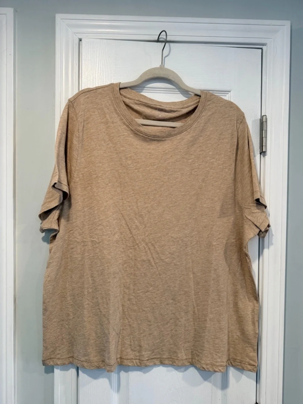 NWOT J. Crew Size 2X Oatmeal Vintage Cotton Short Sleeve Crew Neck Tee Shirt